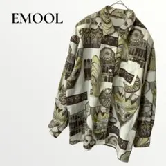 EMOOL アンティークシャツ 大きいサイズ カーキ 2XL相当 日本製