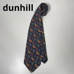 dunhill ネクタイ ビーチチェア柄 ネイビー