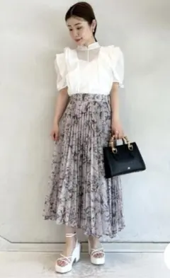 1度着用！snidel スナイデル プリントプリーツスカートsize1