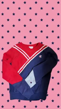 Champion トレーナー XS 赤 ネイビー グレー