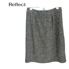 Raflect 膝丈総柄スカート　ビジネスフォーマル　ツイード　美脚