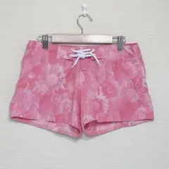 未使用　水着　オーバーパンツ　サーフパンツ　ボードショーツ　ピンク【S】　花柄