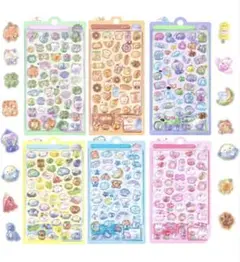 【6枚セット】3dシール ぷくぷく 立体 おしりぷにぷに 可愛い ステッカー