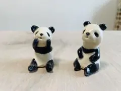 パンダ 陶器製 フィギュア 2点セット
