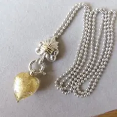 フォリフォリ 925 750 ネックレス ペンダント ハート 百合 シルバー