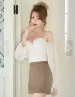 シアーオフショルキャミセットアップタイトミニドレス