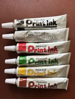 理想科学 プリントごっこ インク 6色セット（黒・白・赤・緑・黄・茶）