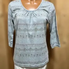 五分袖Tシャツ ライトブルー