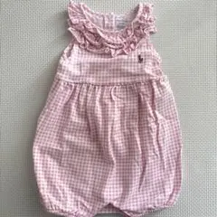 Ralph Lauren ピンクチェックロンパース 12M