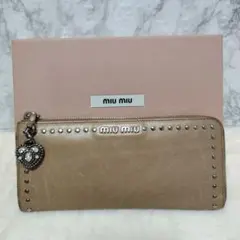 ▷miumiu スタッズ付き長財布 楽天市場】miumiu 長財布 スタッズ（レディース財布｜財布・ケース