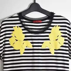 2013SS VIVIENNE TAM 蝶モチーフ ボーダー Tシャツ 黒白のサムネイル