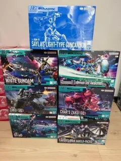 ガンプラセット（7個）百式、Ζガンダム、ジオング、シャアザク他