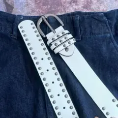 スタッズベルト 白　ホワイト　y2k スケーター sk8スケーター　バンド系