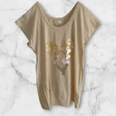 ジルスチュアート スパンコールハートTシャツ　フレンチスリーブ　カットソーのサムネイル