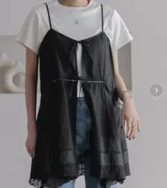 LOWRYS FARM シャーリングチュニックフレンチスリーブ ブラック - メルカリ