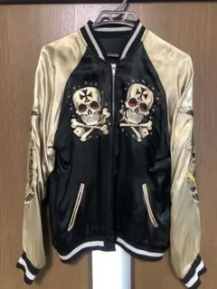 LUCKY 13 スカジャン 黒 シルバー LUCKY13【ラッキーサーティーン】 日本別注スカジャン ”SKULL