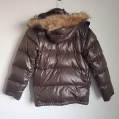 美品 uniqlo プレミアム ファー ダウンジャケットブラウン　アウター