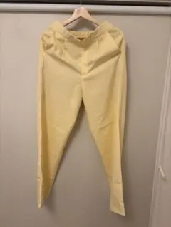 イエロー スラックス ゴムウエスト