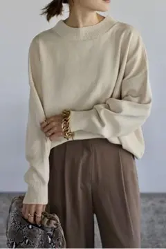 BONJOUR SAGAN スウェットライク　ニット　プルオーバー