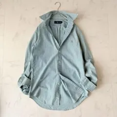 ラルフローレン シャンブレーシャツ ポニー刺繍 ヴィンテージ加工 アイスブルー