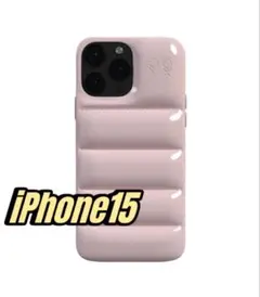 iPhone15 ケース ダウンジャケット スマホカバー ピンク かわいいc