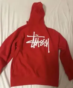 Stüssy 赤 フード付きパーカー