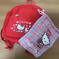 HELLO KITTY 赤いリュックと巾着袋
