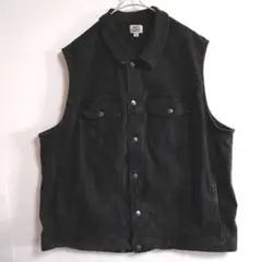 A538　LIBERTYBLUES　デニムベスト　3XL　黒　ビック　US古着