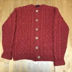 ユニクロ　アランニット　カーディガン　Lサイズ　オレンジ OLD UNIQLO