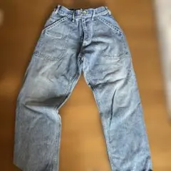 ライトブルーワイドレッグデニムパンツ