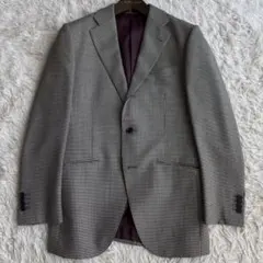 美品 スーツセレクト 千鳥柄 ウール テーラードジャケット イングランド製生地
