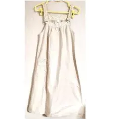 ジャンパースカートチュニックワンピース オフホワイト ピンクブラウンチェック 白