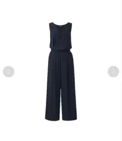 UNIQLO カシュクールオールインワン ネイビー Sのサムネイル