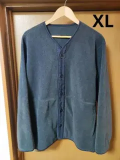 無印良品 MUJI 素材に還るフリースカーディガン チャコールグレー XL