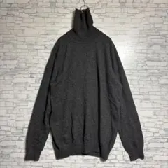 UNIQLO ユニクロ　カシミヤ100% ダークグレー タートルネックセーター