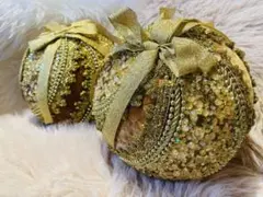 クリスマスオーナメント　ゴールド　ボール クリスマス用 2個セットのサムネイル