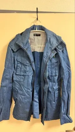 MICHEL KLEIN フード付きジャケット 青　48サイズ