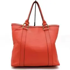 【GUCCI】トートバッグ バンブー　レザー　レッド　A4 ゴールド金具　自立