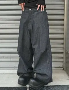 チカシツプラス snap button hickory stripe pantsのサムネイル