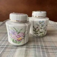 メルローズ　陶器キャニスター2個セット