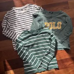 長袖カットソーセット（緑・白・ネイビー）