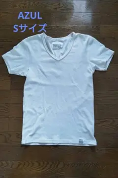 AZUL アズール ホワイト Vネック メンズTシャツ Sサイズ