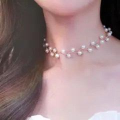 【新品未使用】パール　ネックレス　チョーカー　エレガント　上品