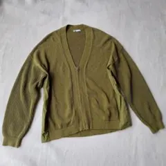 ZARA ジップアップ カーディガン オリーブグリーンEUR⋯M