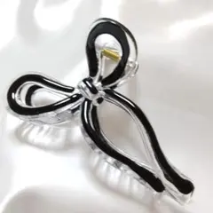 バンスクリップ★ヘアクリップ ヘアアクセサリー リボン型クリア No.f814