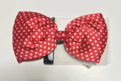 ◆新品　ディズニー ミニー ヘアゴム リボン ドットポニー 水玉 レッド アクセ