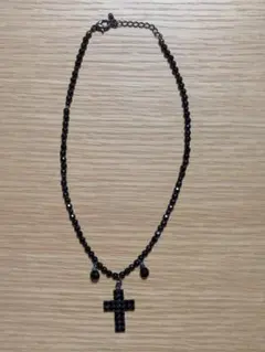ブラック クロスモチーフ ネックレス