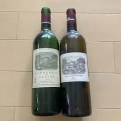 ワイン空瓶　2007ラフィット、1990カリュアド