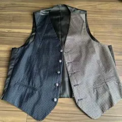 フォーマルベスト ブラック グレー ドット柄