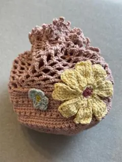 お花モチーフ巾着袋 ハンドメイド